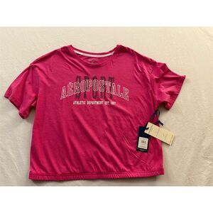 Aeropostale Women's Pink Graphic Tee Size L Short Sleeve Casual